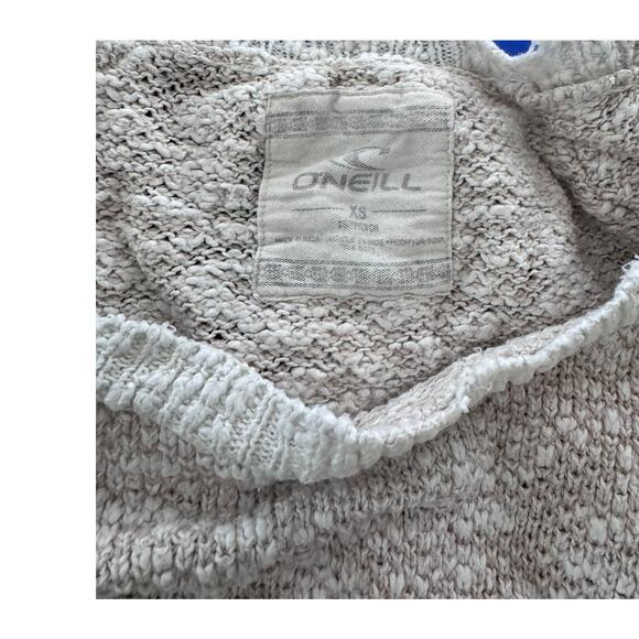 O'Neill XS High Low Sweater Cream Beige Scoop Neck Slouchy - Picture 10 of 12